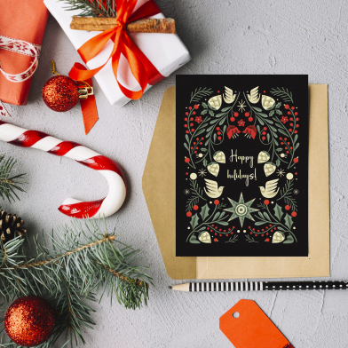 Новогодняя открытка Happy Holidays