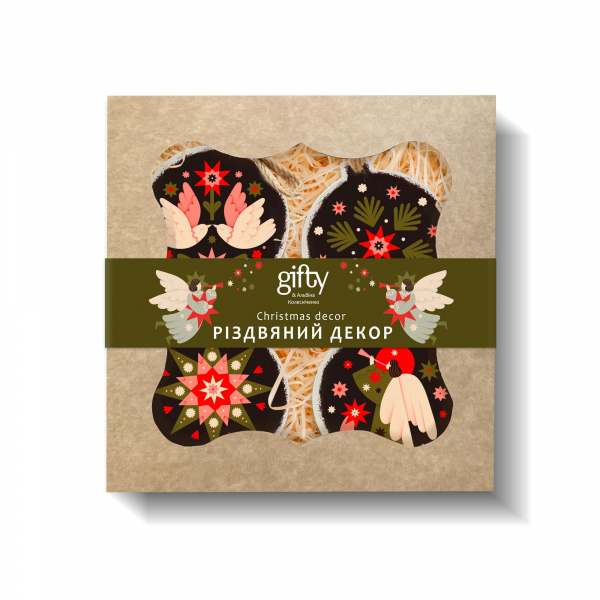 Набір з 4-х ялинкових прикрас Світло Різдва