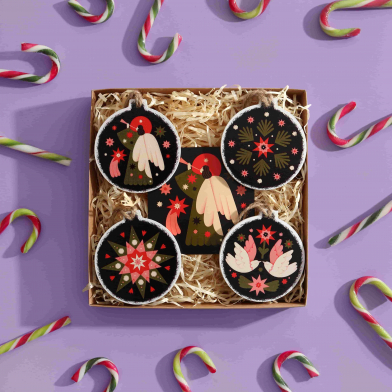 Набір з 4-х ялинкових прикрас Світло Різдва