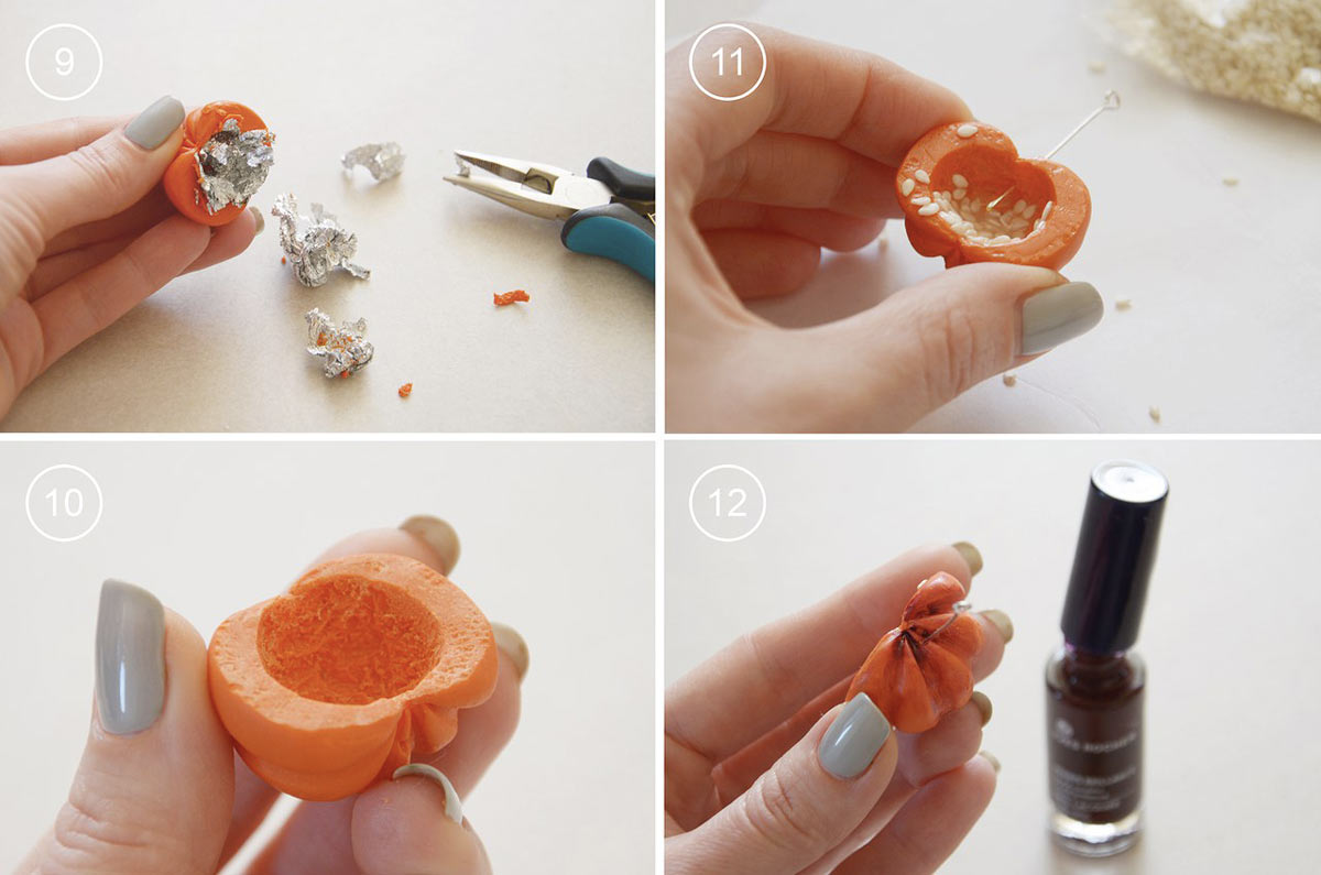Лпйфхак как сделать кулон из полимерной глины в форме тыквы